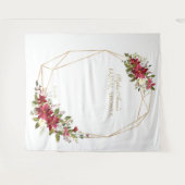 Tenture Couronne de poinsettia rouge or pour photobooth de (Devant (Horizontal))