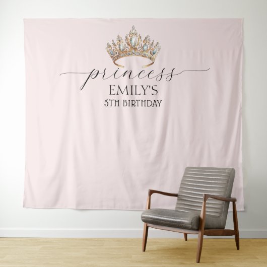 Tenture Couronne de princesse royale Fête d'anniversaire f (En situation (horizontale))