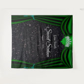 Tenture Couronne de princesse Sweet 16 Rideau vert paillet (Devant (Horizontal))