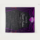 Tenture Couronne de princesse Sweet 16 Violet Rideau Noir (Devant (Horizontal))