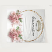 Tenture Couronne de roses roses pour Quinceañera Décoratio (Devant (Horizontal))