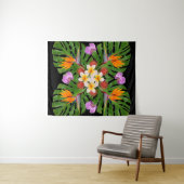 Tenture courtepointe hawaïenne contemporaine tropicale (En situation (horizontale))