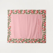 Tenture Coussin à fraise rose personnalisé Douche arrière- (Devant (Horizontal))