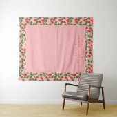 Tenture Coussin à fraise rose personnalisé Douche arrière- (En situation (horizontale))