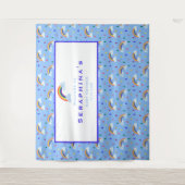 Tenture Coute Rainbow Raindrops Motif fond de Baby shower (Devant)