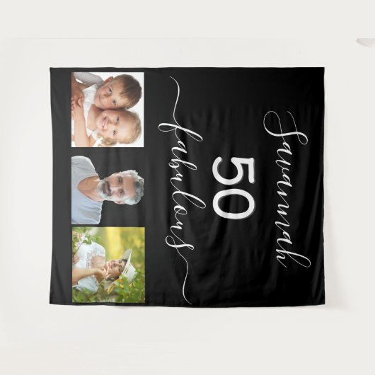Tenture Coutume d'anniversaire fabuleuse photo noire surpr (Devant (Horizontal))