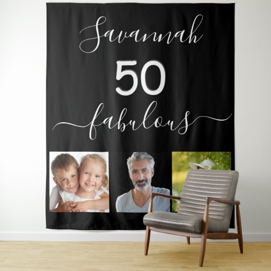 Tenture Coutume d'anniversaire fabuleuse photo noire surpr (En situation)