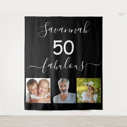 Tenture Coutume d'anniversaire fabuleuse photo noire surpr (Devant)