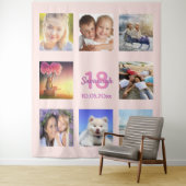 Tenture coutume de 18 ans photo collage rose gold rose (En situation)