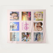 Tenture coutume de photo collage rose gold rose 18 ans (Devant (Horizontal))