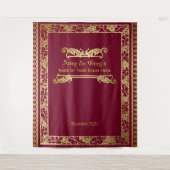Tenture Couverture de livre classique dorée feuillage dama (Devant)