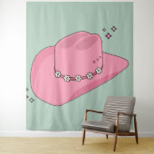 Tenture Cowboy Casquette Preppy Rose Et Vert (En situation)
