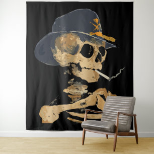 Tenture Cowboy squelette fumeur