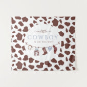 Tenture Cowboy Wild West rodéo baby shower bleu (Devant (Horizontal))