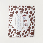 Tenture Cowboy Wild West rodéo baby shower bleu (Devant)