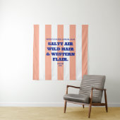 Tenture Cowgirl Côtière Charme Western Rayure Cabane Rose (En situation)