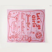 Tenture Cowgirl de disco rose rouge Week-end d'enterrement (Devant (Horizontal))