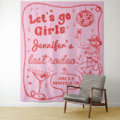 Tenture Cowgirl de disco rose rouge Week-end d'enterrement (En situation)