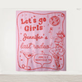 Tenture Cowgirl de disco rose rouge Week-end d'enterrement (Devant)