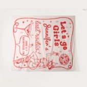 Tenture Cowgirl de disco rouge Week-end de Bachelorette de (Devant (Horizontal))