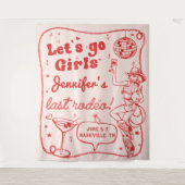 Tenture Cowgirl de disco rouge Week-end de Bachelorette de (Devant)