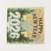 Tenture cozy happy new year 2026 party backdrop (Devant (Horizontal))