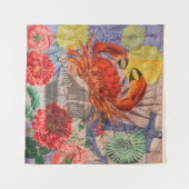 Tenture Crabe Plage Nautique Art de la mer (Devant (Horizontal))