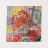 Tenture Crabe Plage Nautique Art de la mer (Devant)