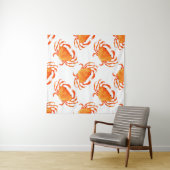 Tenture Crabes orange sans couture motif (En situation (horizontale))