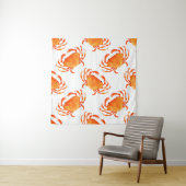 Tenture Crabes orange sans couture motif (En situation)
