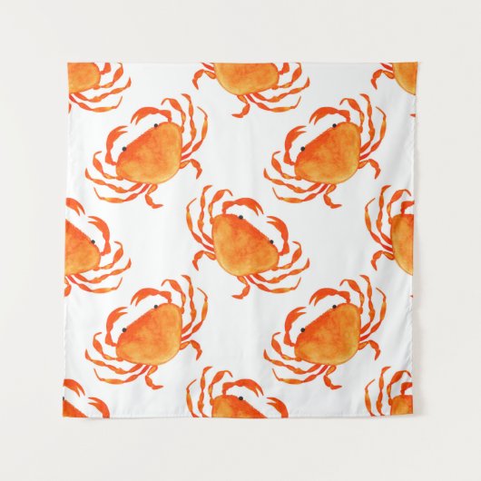 Tenture Crabes orange sans couture motif (Devant)