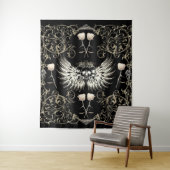 Tenture Crâne à ailes de romance gothique victorienne et r (En situation)