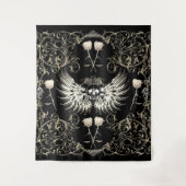 Tenture Crâne à ailes de romance gothique victorienne et r (Devant)