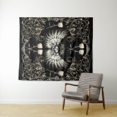 Tenture Crâne aux ailes de style gothique victorien et ros (En situation (horizontale))