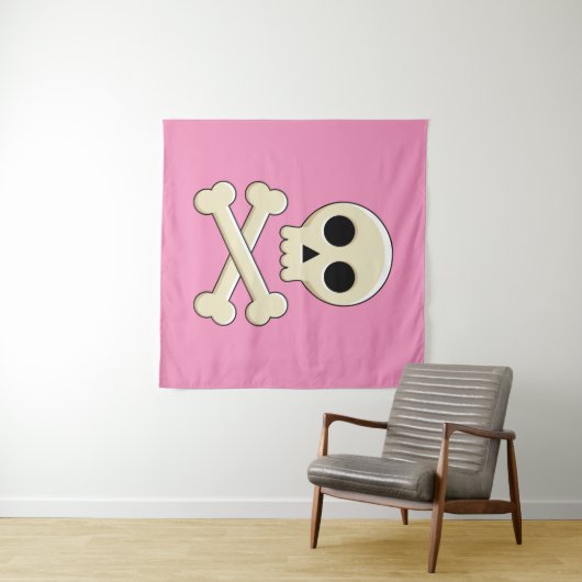 Tenture Crâne avec os (En situation (horizontale))