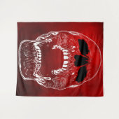 Tenture Crâne cri sur rouge - crânes (Devant (Horizontal))