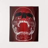 Tenture Crâne cri sur rouge - crânes (Devant)