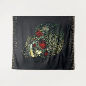 Tenture Crâne de araignée & Roses Glam Gothique Filigrane (Devant (Horizontal))