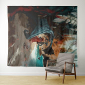 Tenture Crâne de dragon Abstrait Occulte Cuisine foncée AI (En situation (horizontale))