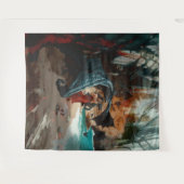 Tenture Crâne de dragon Abstrait Occulte Cuisine foncée AI (Devant (Horizontal))