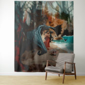 Tenture Crâne de dragon Abstrait Occulte Cuisine foncée AI (En situation)