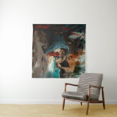 Tenture Crâne de dragon Abstrait Occulte Cuisine foncée AI (En situation (horizontale))