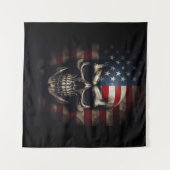 Tenture Crâne de drapeau américain  (Devant (Horizontal))