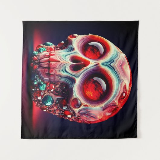 Tenture Crâne de géode à bijoux rouge (Devant (Horizontal))