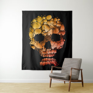 Tenture Crâne de pierre – Unique art gothique inspiré des