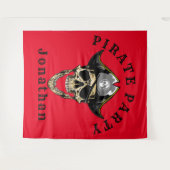 Tenture Crâne de pirate fantôme averti (Devant (Horizontal))