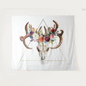 Tenture Crâne de taureau floral boho géométrique (Devant (Horizontal))