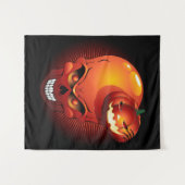 Tenture Crâne d'Halloween et Citrouille (Devant (Horizontal))