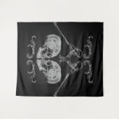 Tenture "Crâne en amour" Squelettes Vintage Noir (Devant (Horizontal))