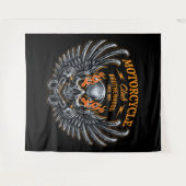 Tenture Crâne et flammes Fraternité Motorcycle Club (Devant (Horizontal))